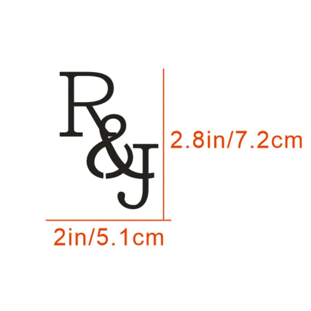 Personalised Acrylic Champagne Glass Tags – Wedding Initials