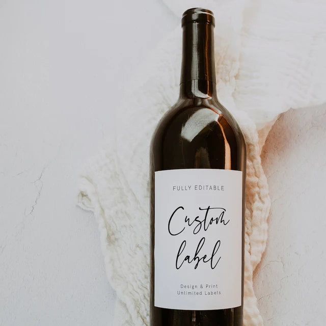 Personalised Wine Labels | Custom Wedding Bottle Labels (pack of 30)