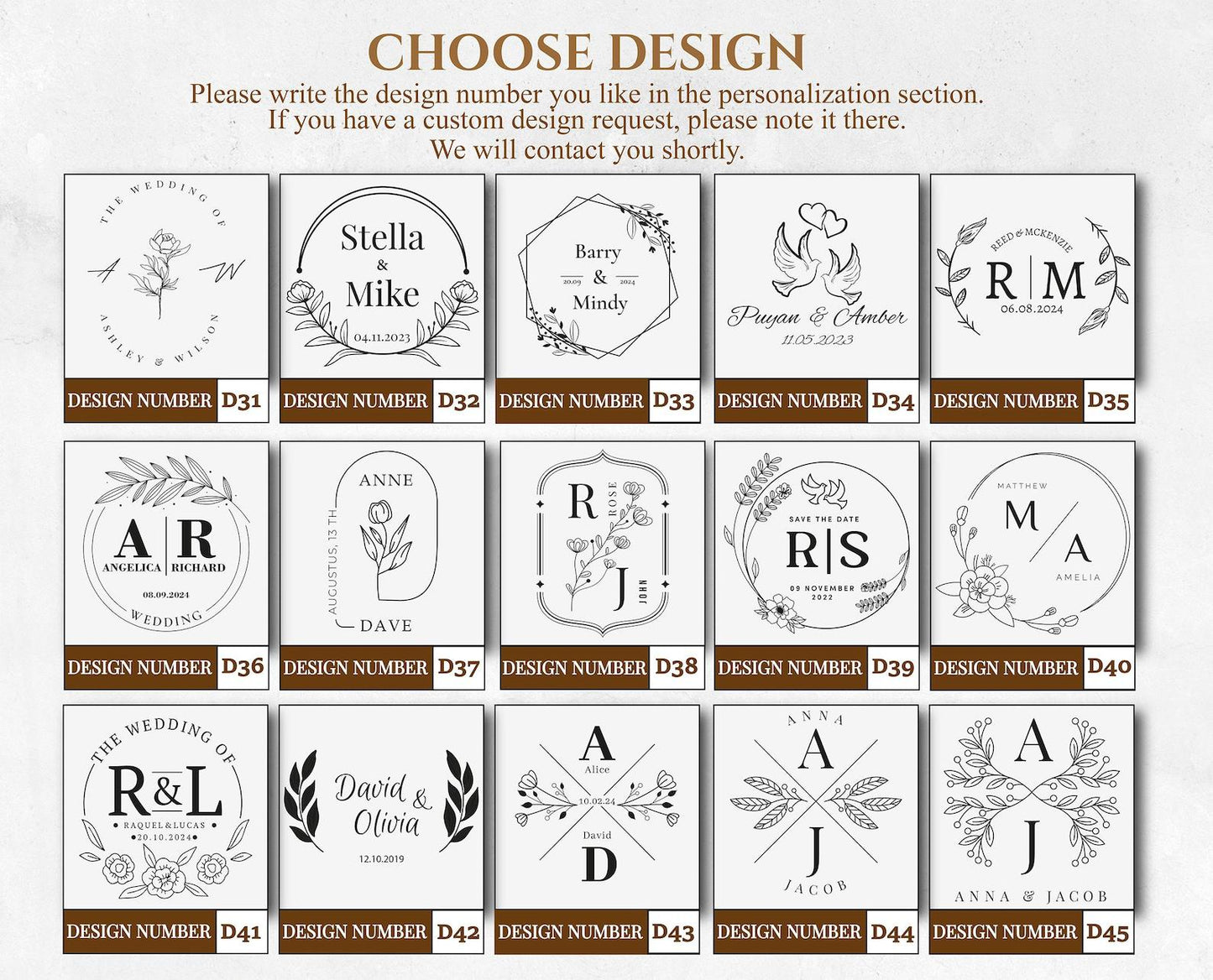 Chocolate Table Cards - Personalised