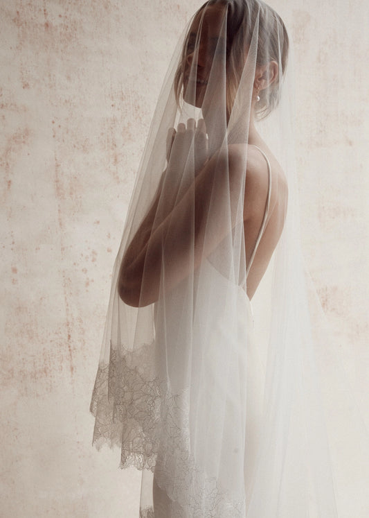 Bride Veil - Harper Trimmed Lace