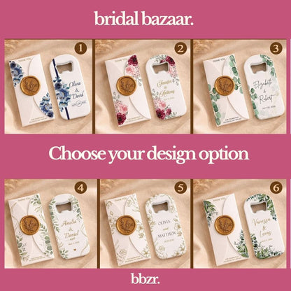 Personalised Wedding Bottle Opener Magnet – Guest Favour
