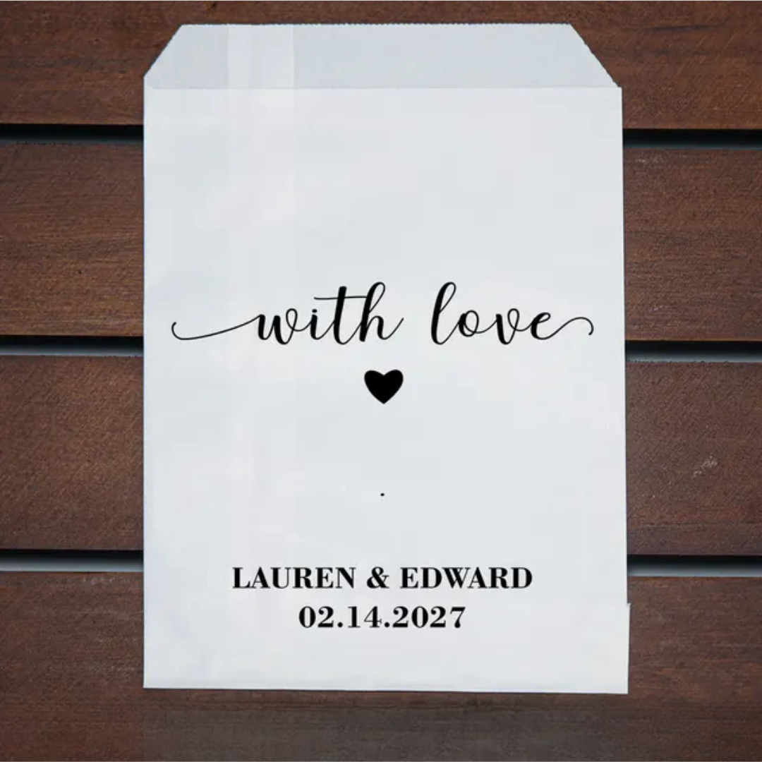 Favour Treat Bags - Personalised 50pcs