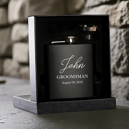 Groomsmen Flasks - Black