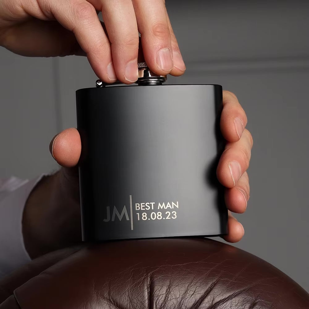Groomsmen Flasks - Black