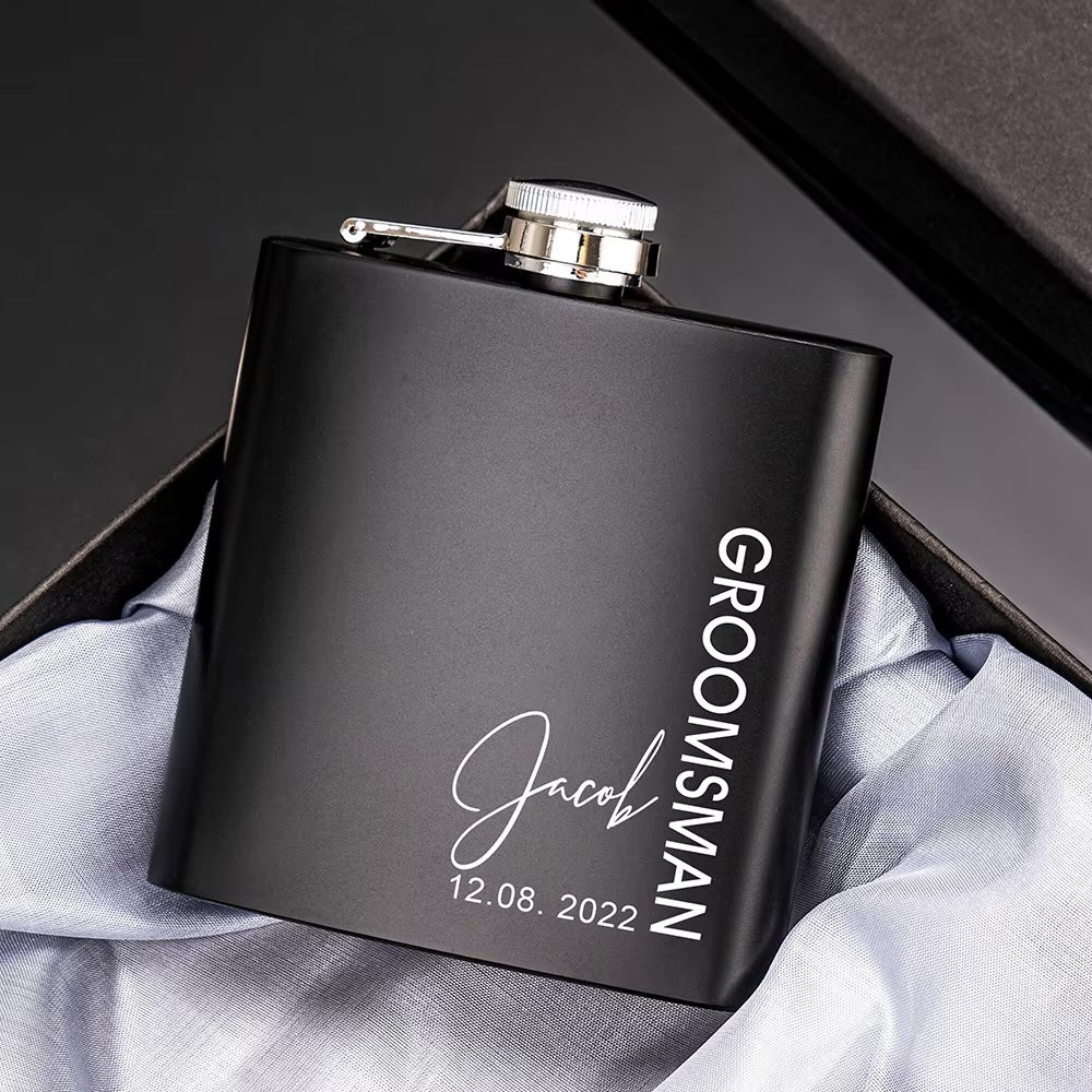 Groomsmen Flasks - Black