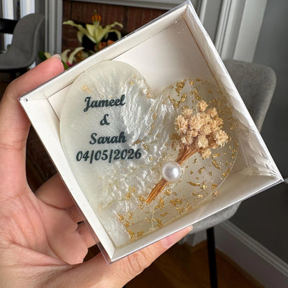 Personalised Dried Flower Magnet Wedding Favours