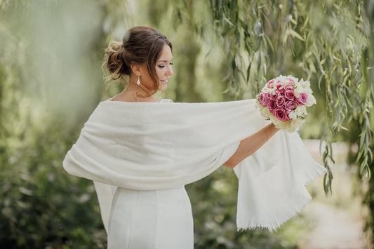 Bridal Shawl - Handmade Alpaca Yarn