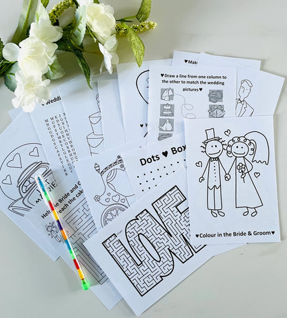 Kids Wedding Colouring Book w Pen
