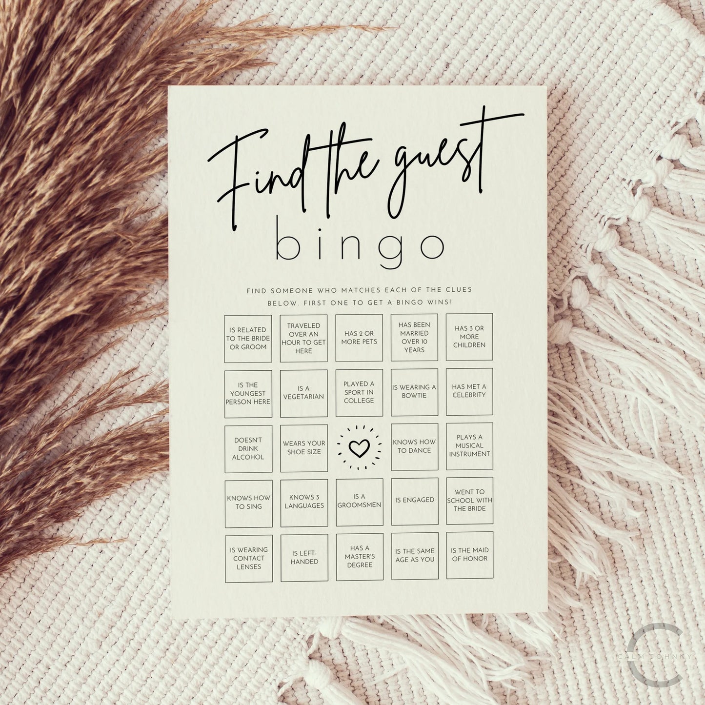 Guest Games - Bingo Cards