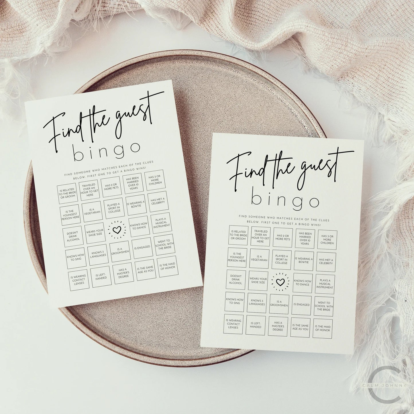 Guest Games - Bingo Cards