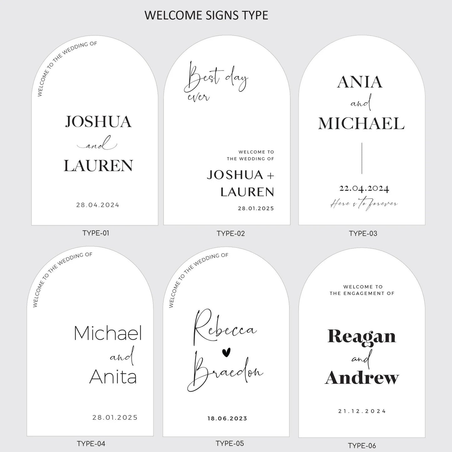 Welcome & Seating Double Sign