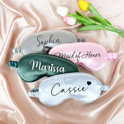 Personalised Silk Sleep Mask – Bridesmaid & Bridal Party Gift