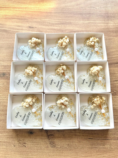Personalised Dried Flower Magnet Wedding Favours