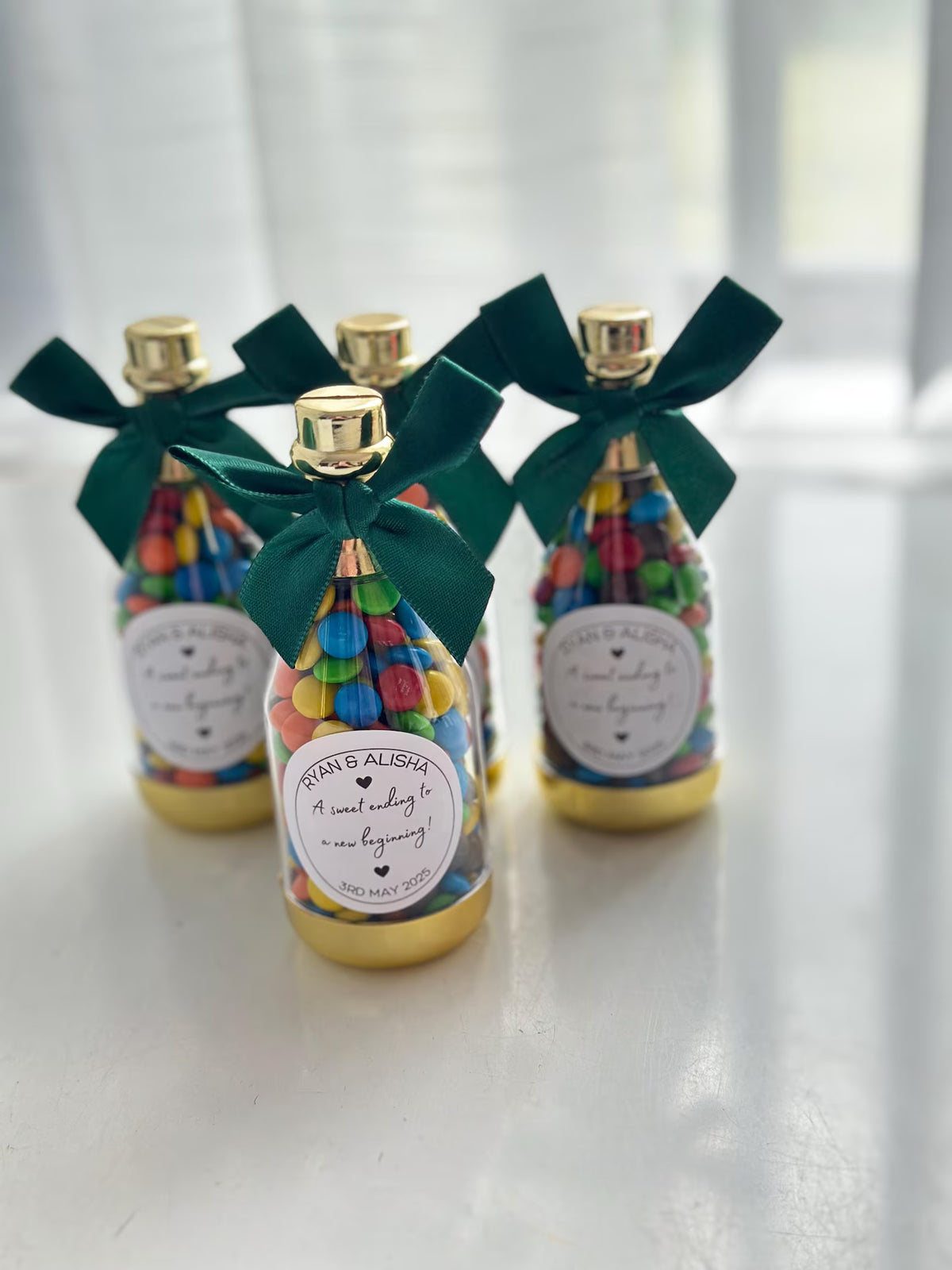 Personalised Sweet Bottle Wedding Favours – Custom Candy Gifts
