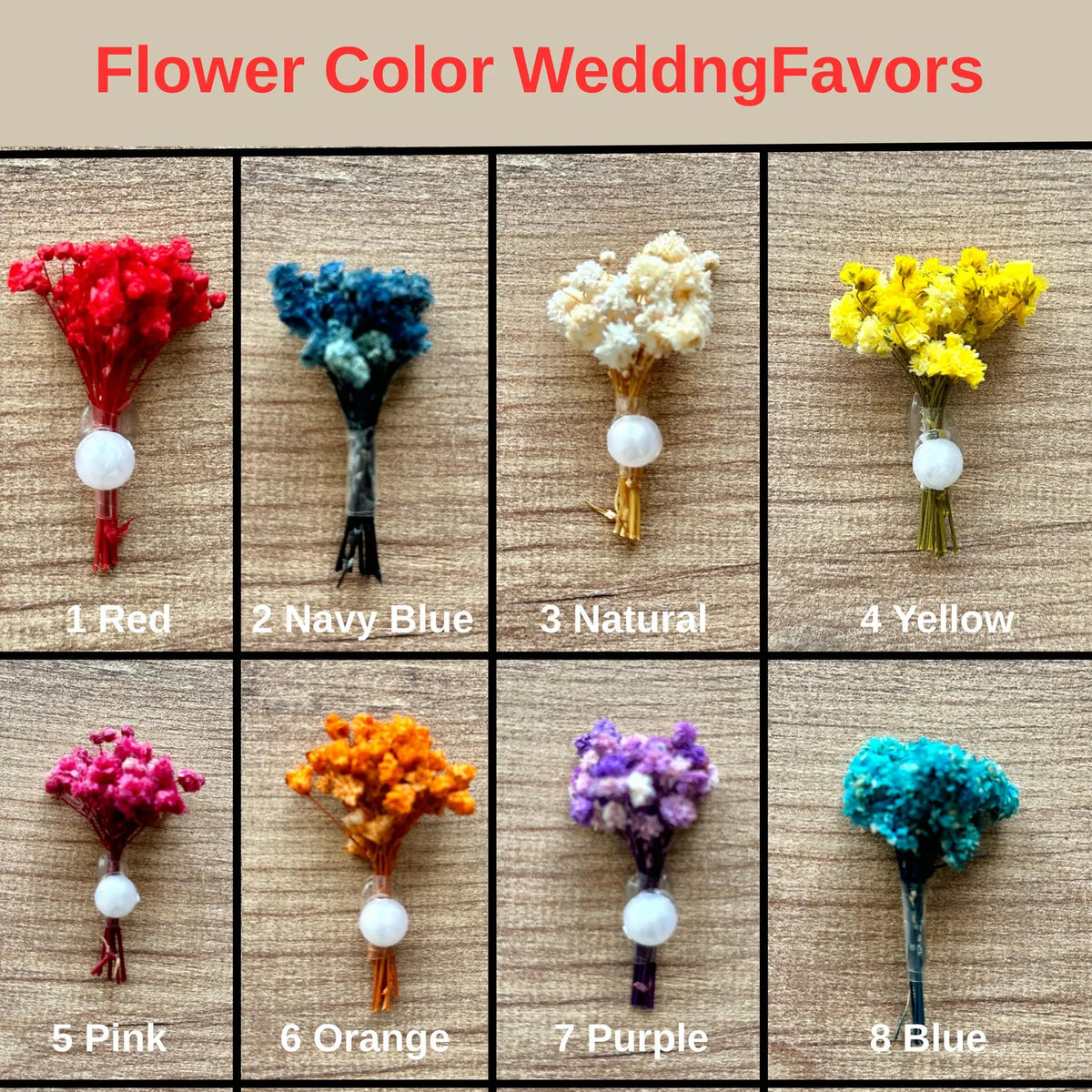 Personalised Dried Flower Magnet Wedding Favours