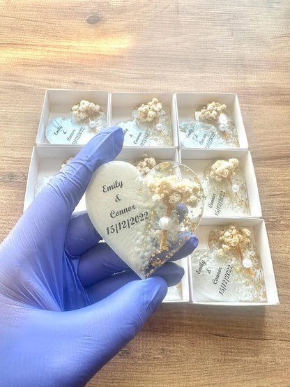 Personalised Dried Flower Magnet Wedding Favours