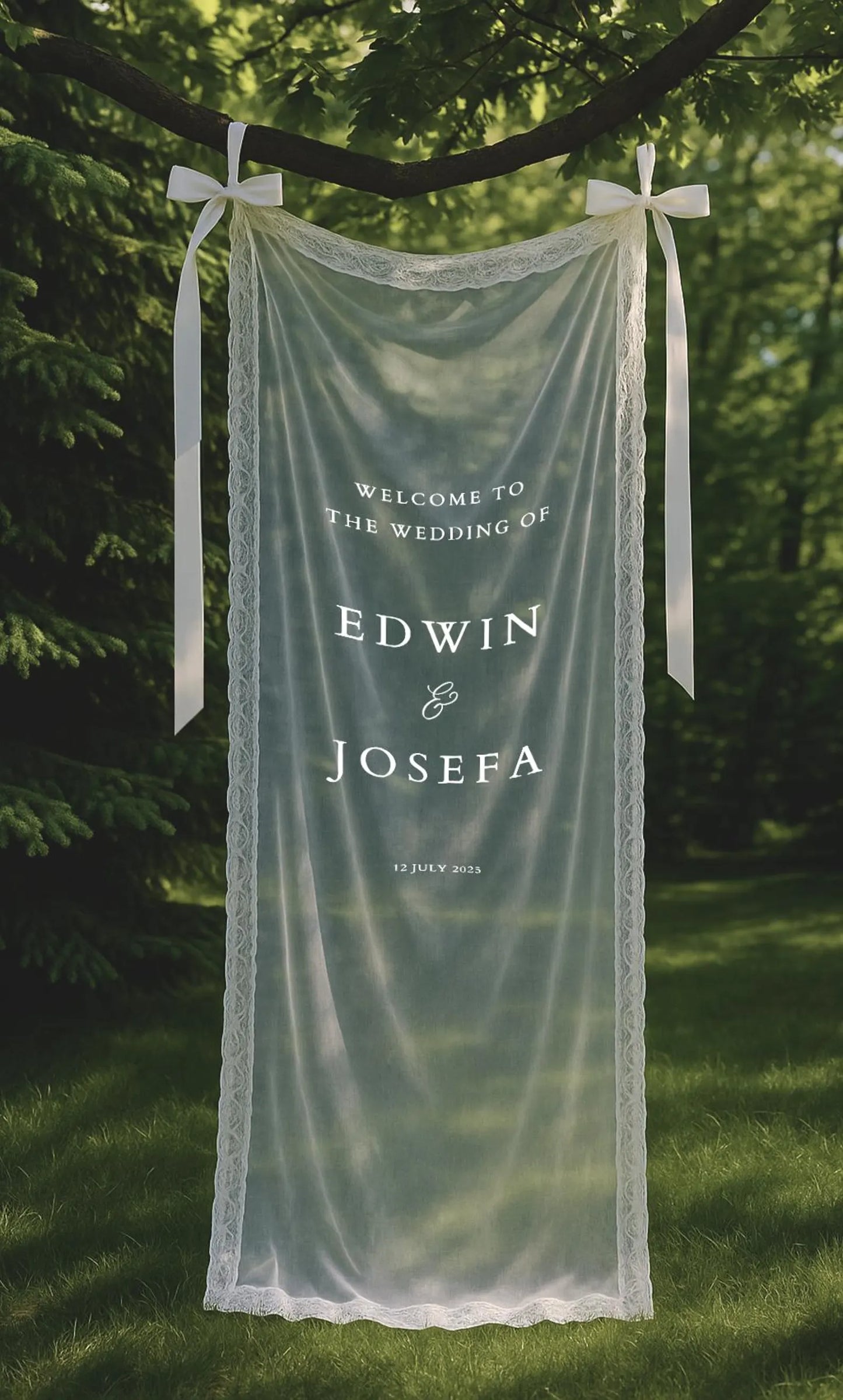 Wedding Sign - Sheer Lace