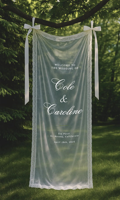 Wedding Sign - Sheer Lace