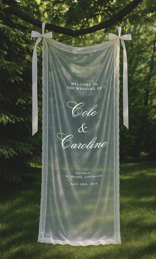 Wedding Sign - Sheer Lace