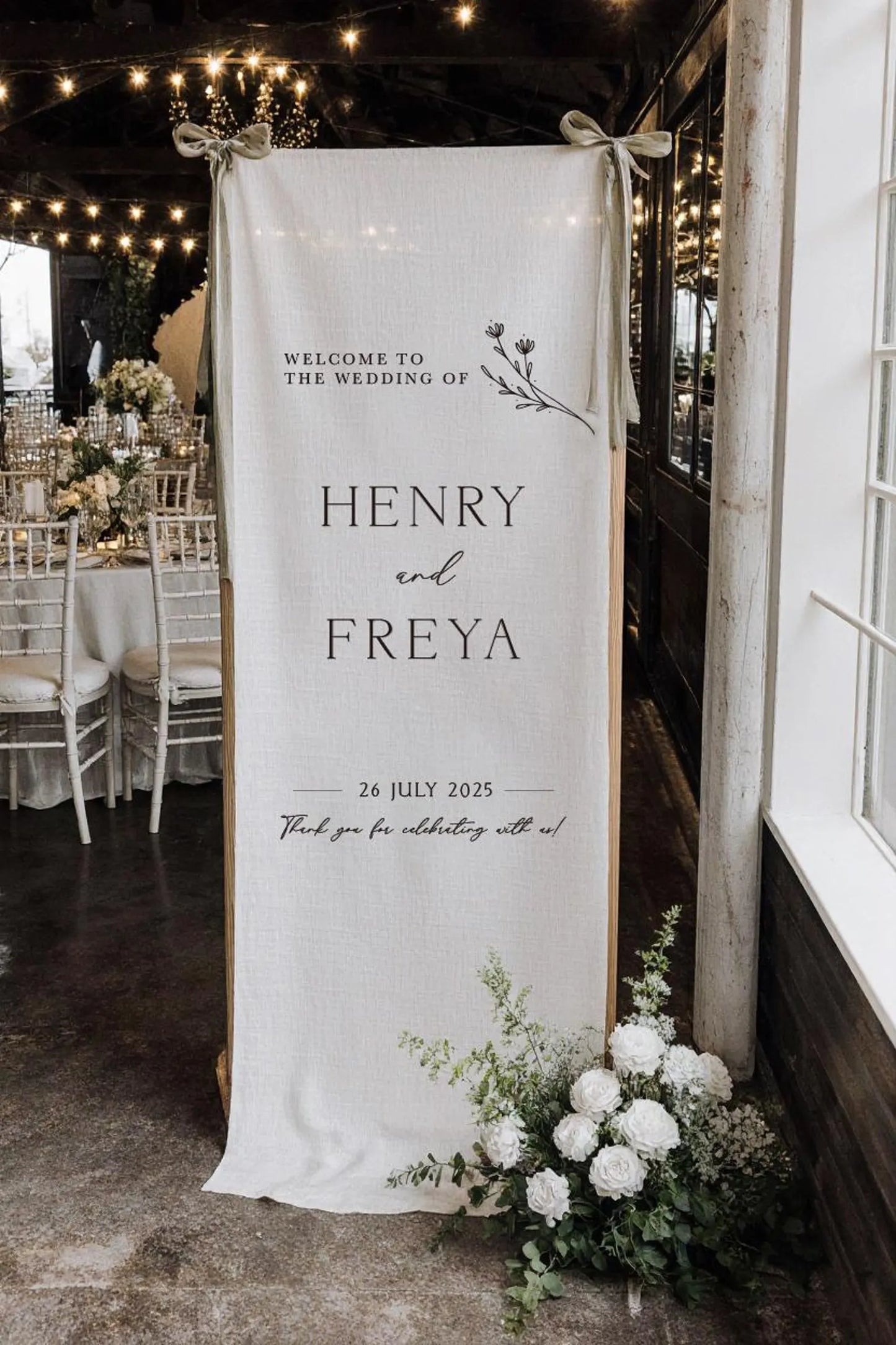 Welcome Sign - Linen Fabric