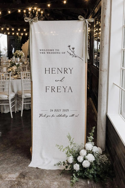 Welcome Sign - Linen Fabric