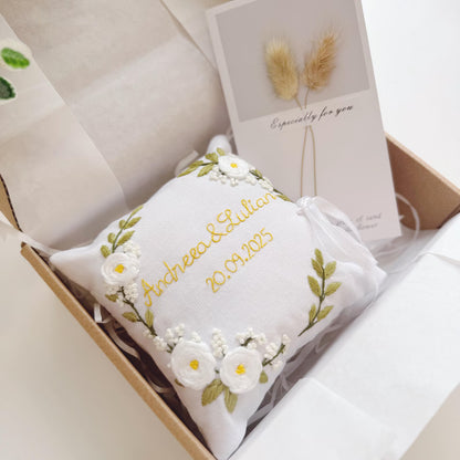 Embroidery Pillow Ring Holder
