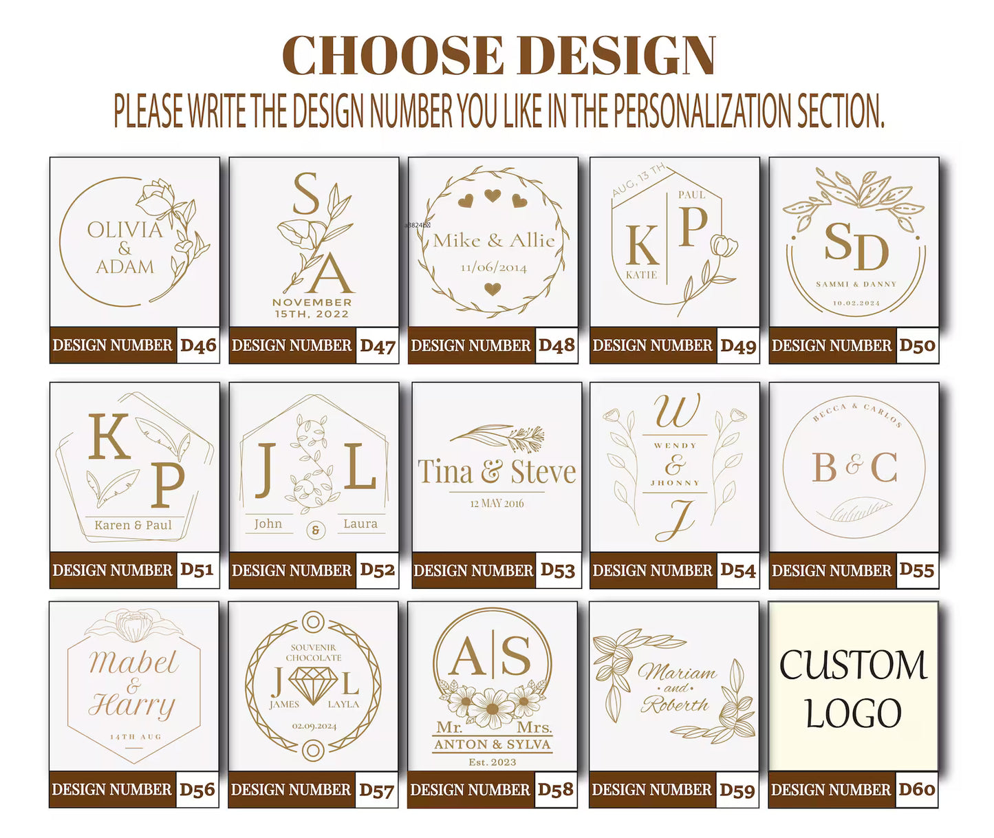 Guest Favours - Chocolates Personalised