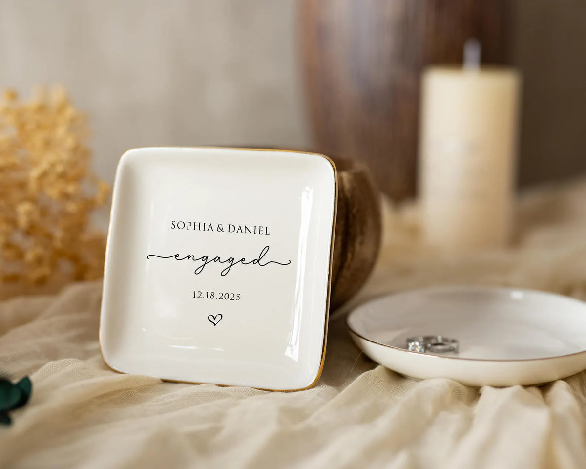 Personalised Ring Dish – Ceramic Gift - Bridal Bazaar