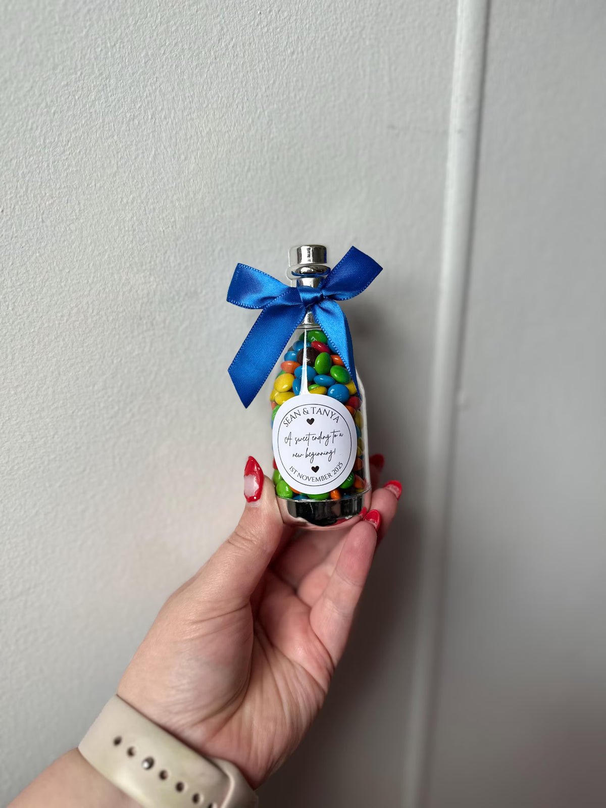 Personalised Sweet Bottle Wedding Favours – Custom Candy Gifts