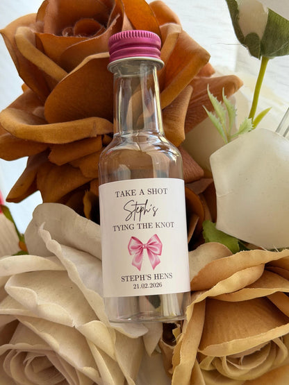 Personalised 50ml Shot Bottle Wedding Favours – Custom Design