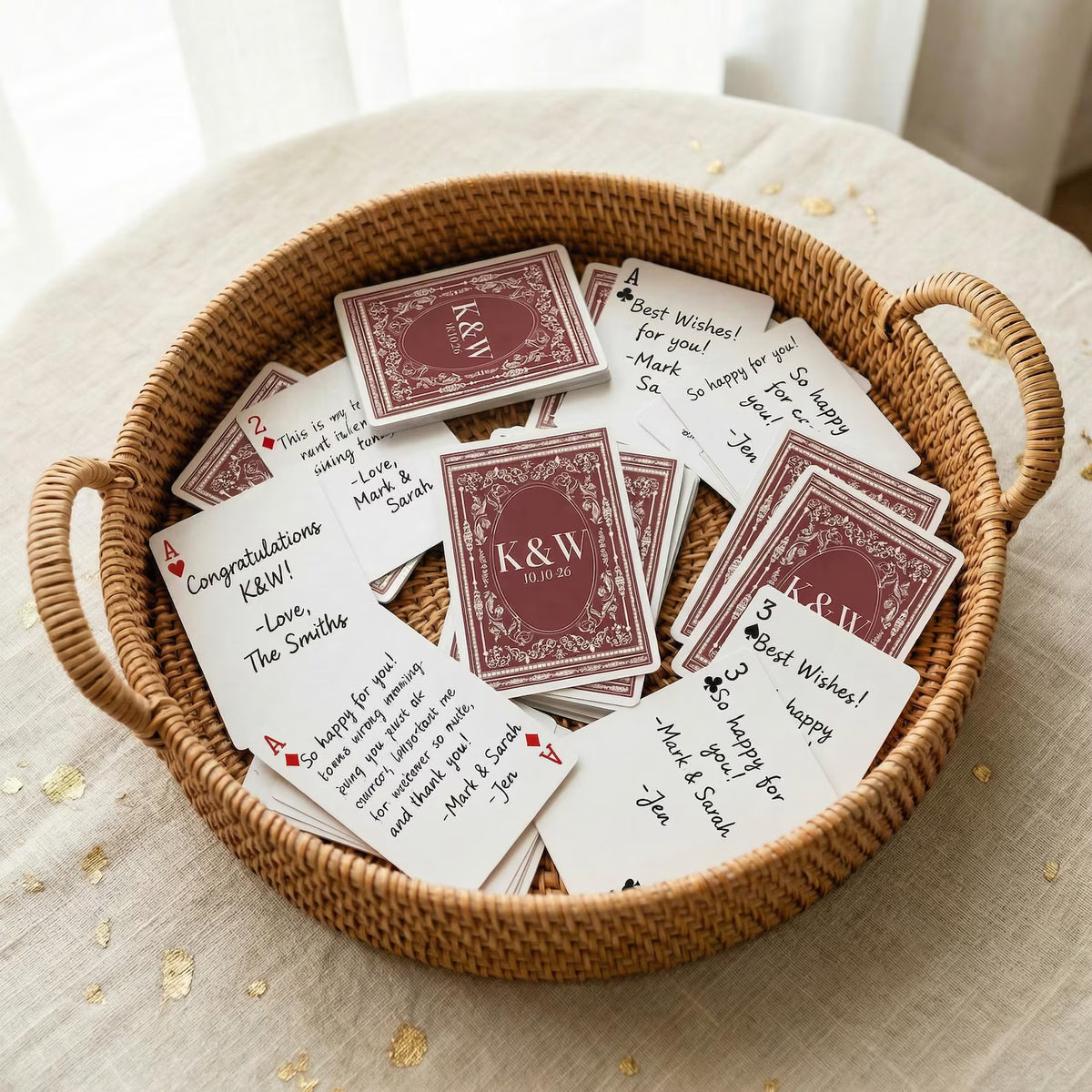 Personalised Wedding Playing Cards – Guest Message Keepsake