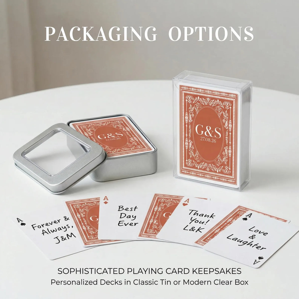 Personalised Wedding Playing Cards – Guest Message Keepsake