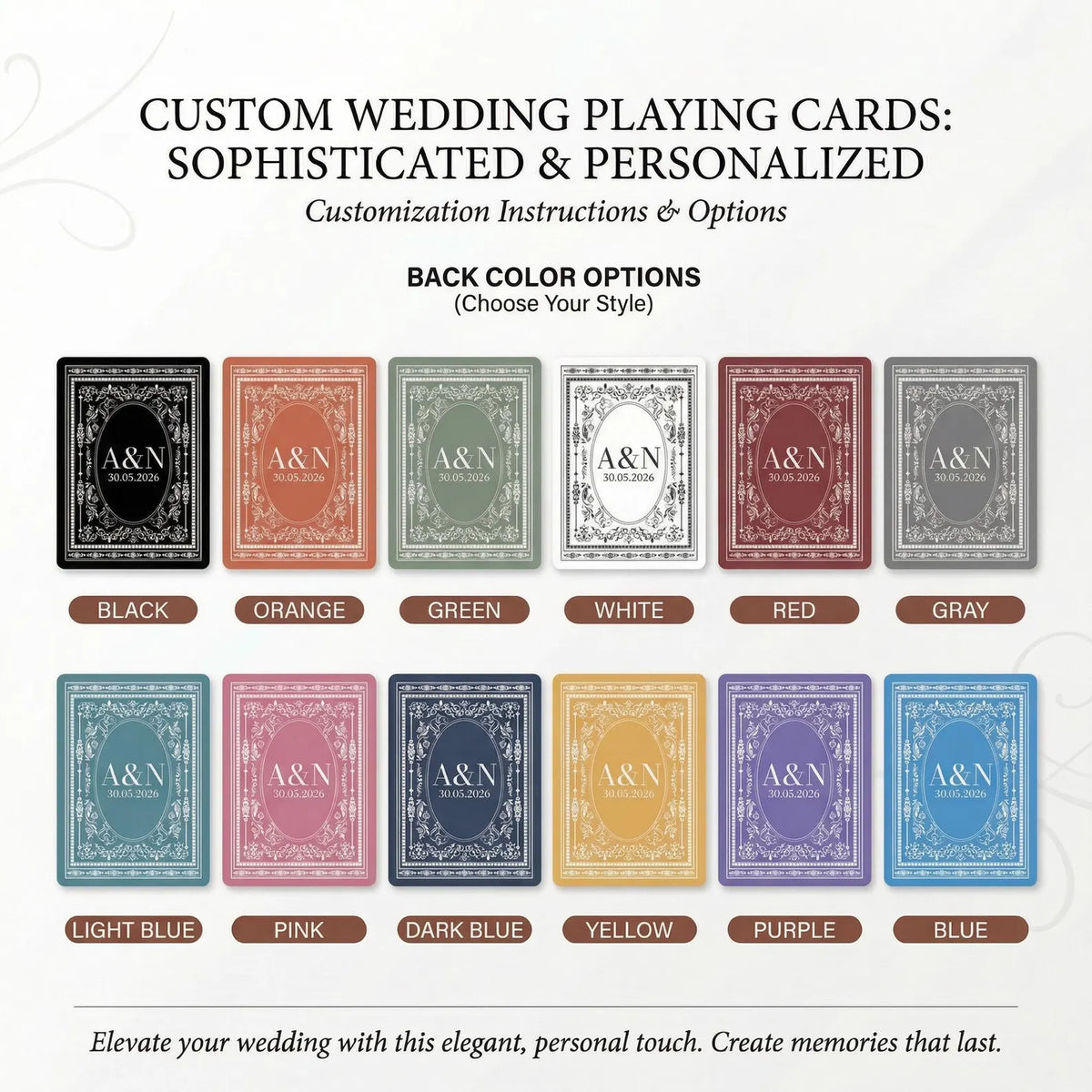 Personalised Wedding Playing Cards – Guest Message Keepsake