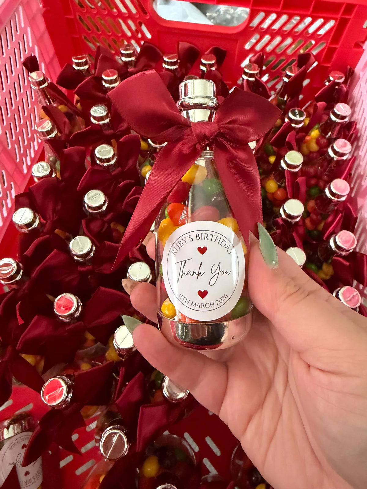 Personalised Sweet Bottle Wedding Favours – Custom Candy Gifts
