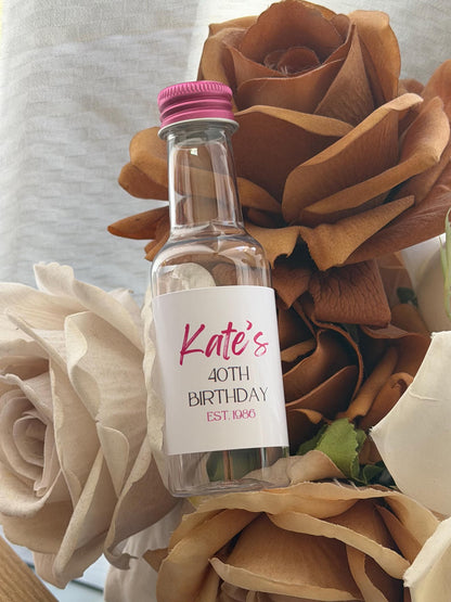 Personalised 50ml Shot Bottle Wedding Favours – Custom Design