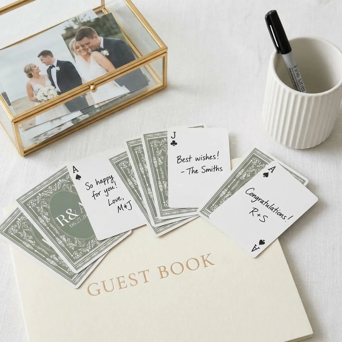 Personalised Wedding Playing Cards – Guest Message Keepsake