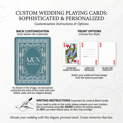 Personalised Wedding Playing Cards – Guest Message Keepsake