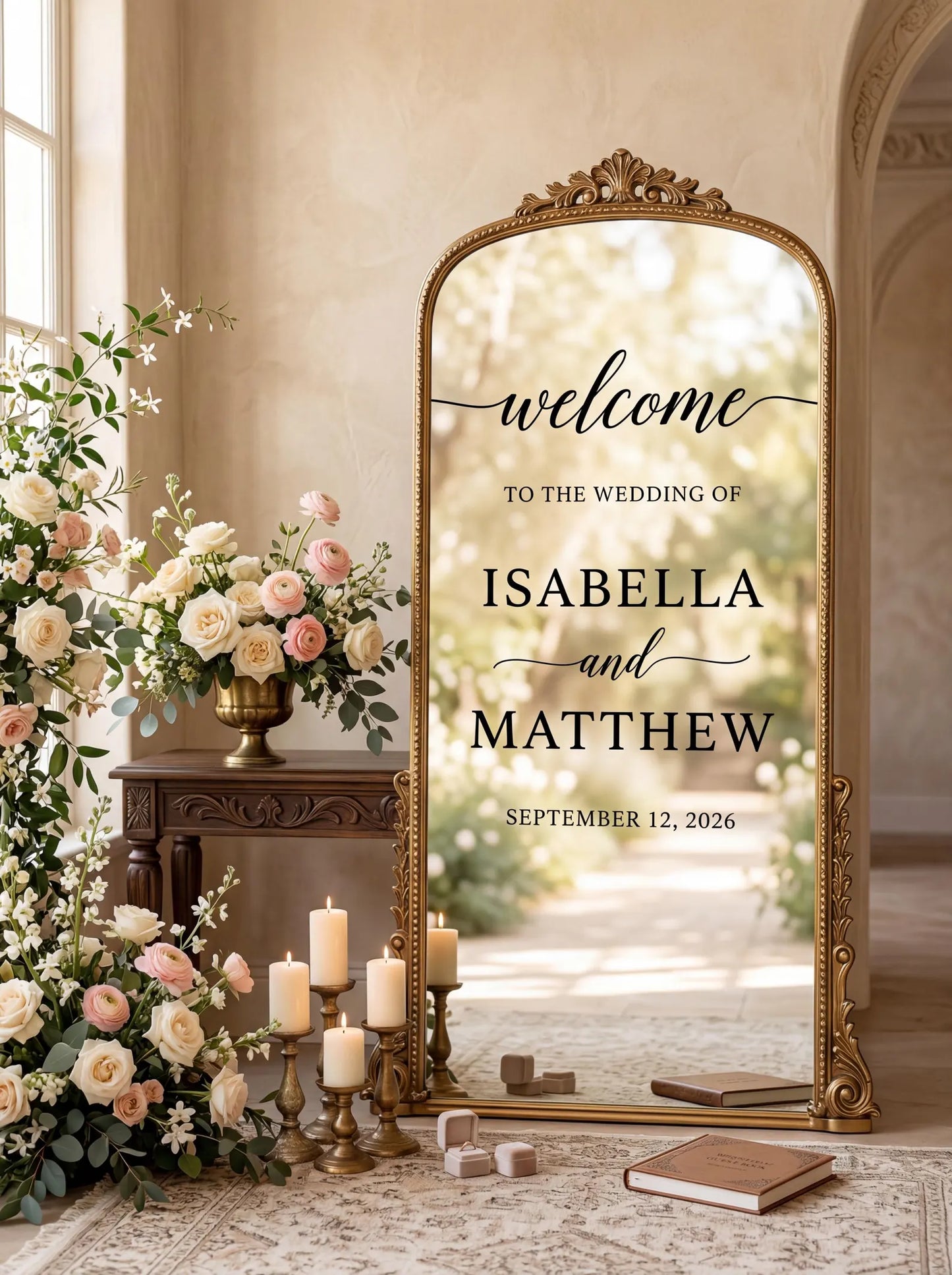 Mirror Welcome Sign Decal