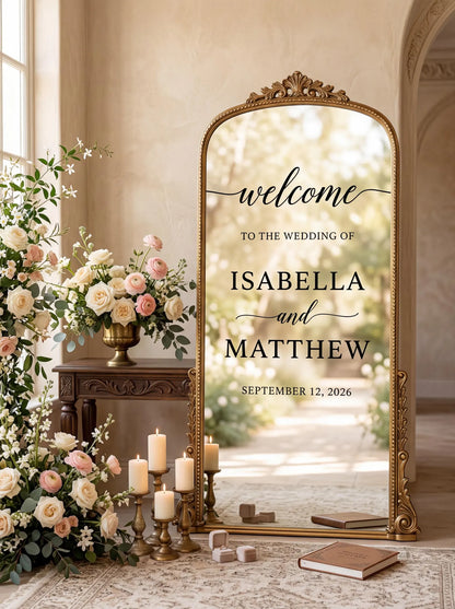 Mirror Welcome Sign Decal