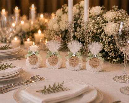 Personalised Rose Wedding Favours – Handmade Candle