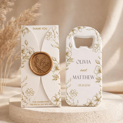Personalised Wedding Bottle Opener Magnet – Guest Favour