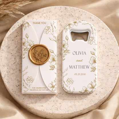 Personalised Wedding Bottle Opener Magnet – Guest Favour