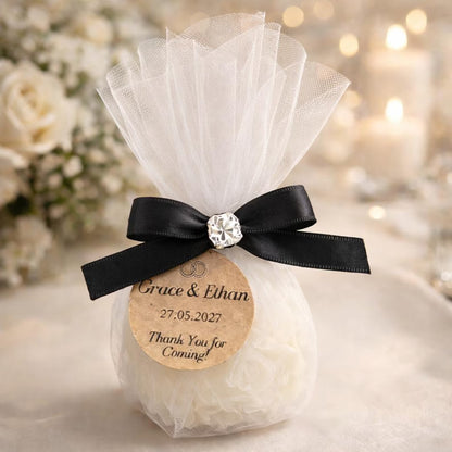 Personalised Rose Wedding Favours – Handmade Candle