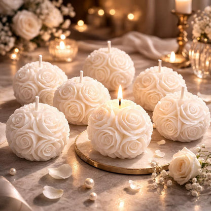 Personalised Rose Wedding Favours – Handmade Candle
