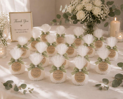 Personalised Rose Wedding Favours – Handmade Candle