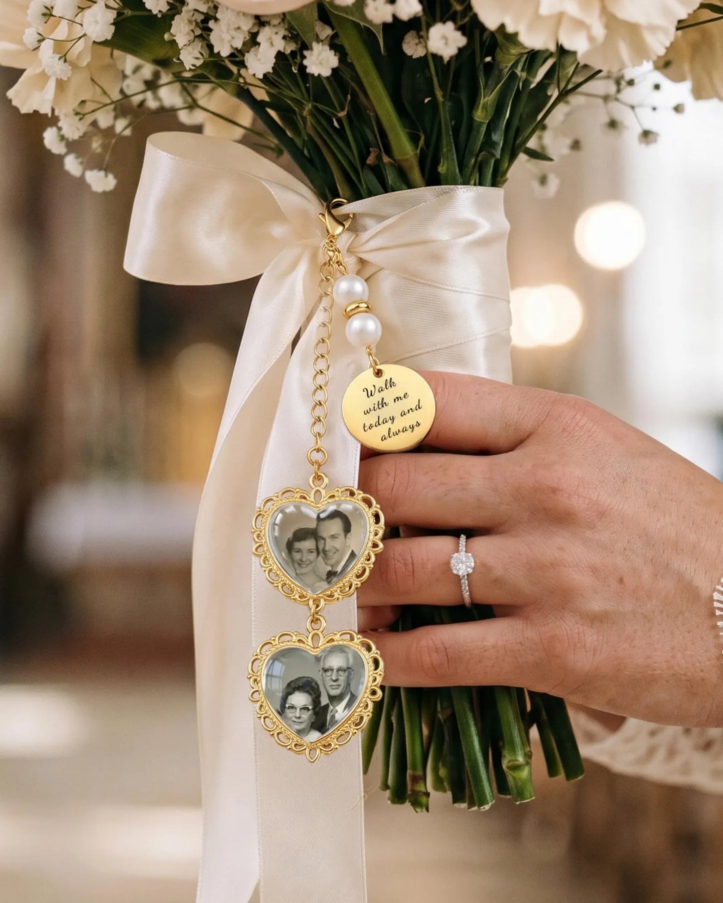 Memorial Bouquet Photo Pendant