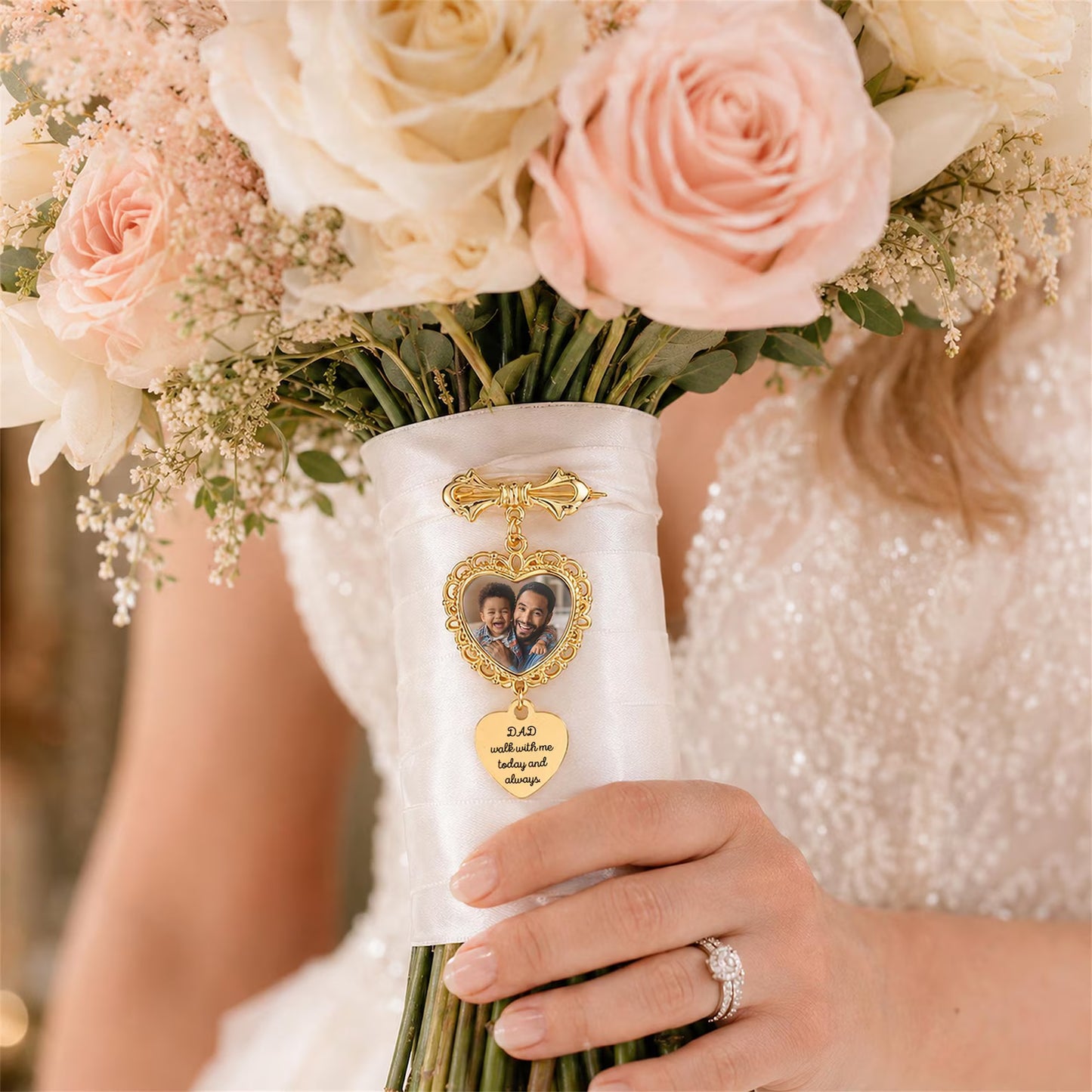 Memorial Bouquet Photo Pendant