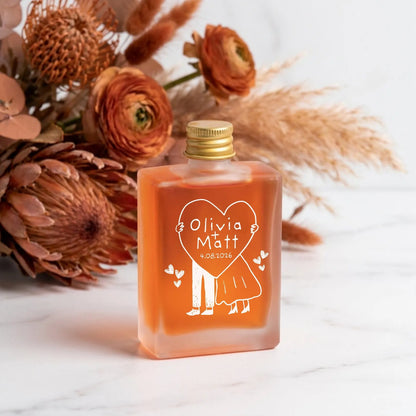 Personalised 50ml Wedding Favour Bottles – Frosted Glass