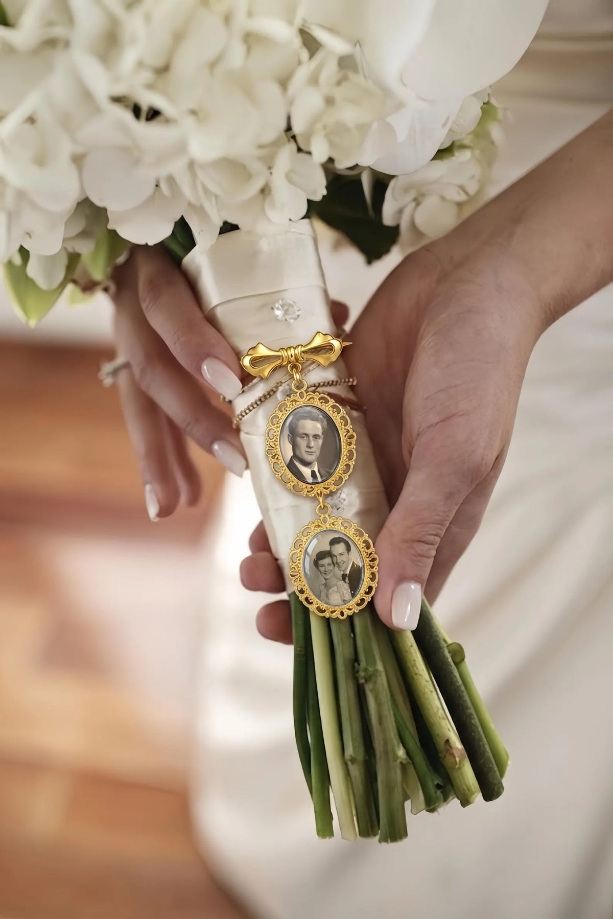 Memorial Bouquet Photo Pendant