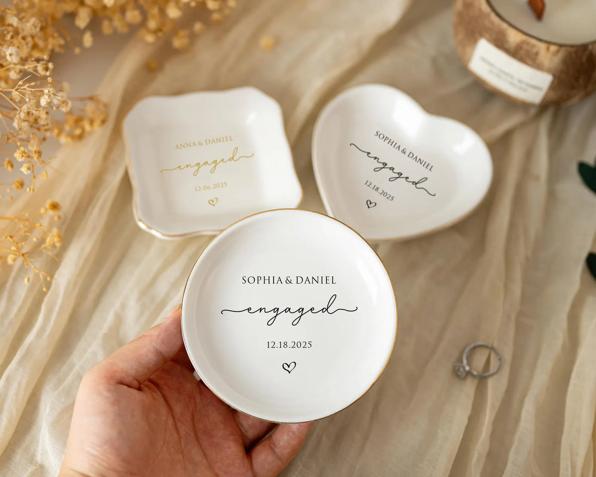 Personalised Ring Dish – Ceramic Gift - Bridal Bazaar
